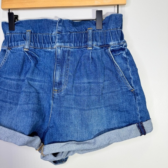 Alice + Olivia Rosemary Paper bag Denim Shorts Size 28 Missing Belt - Picture 9 of 14